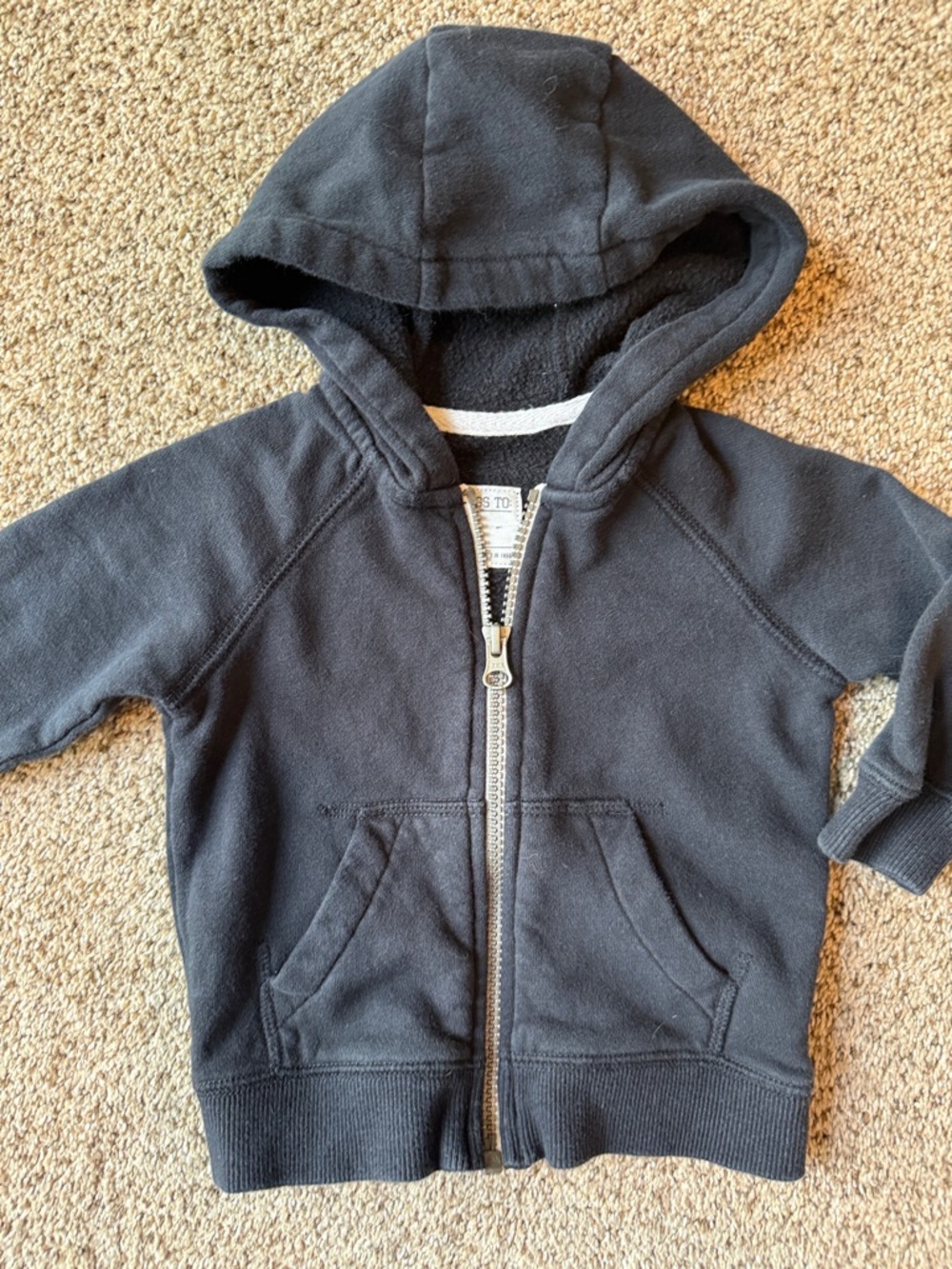 Carter's | Black Zip-Up Hooded Sweatshirt for Kids